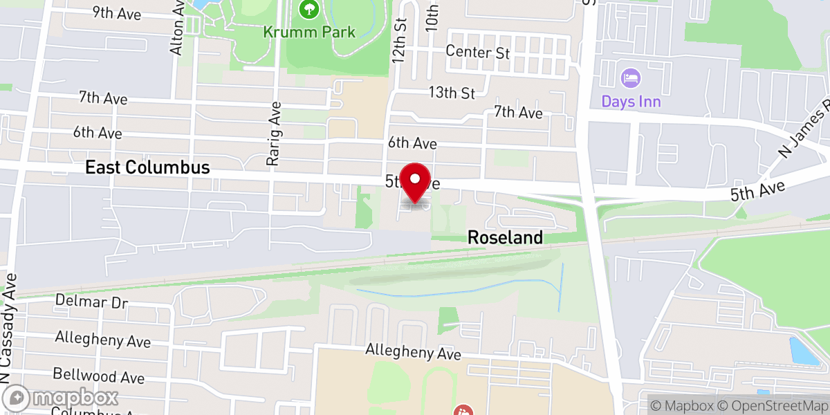 Map showing location of Corinthian Baptist Church