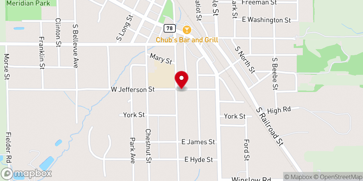 Map showing location of Warren United Methodist Church