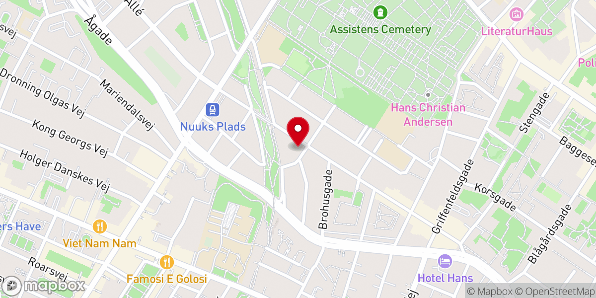 Map showing location of International Church of Copenhagen