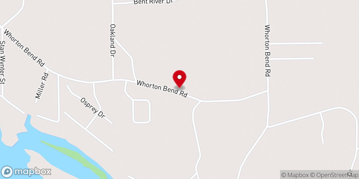 Map showing location of Whorton Bend Memorial Church