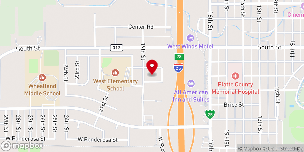 Map showing location of Memorial Baptist Church
