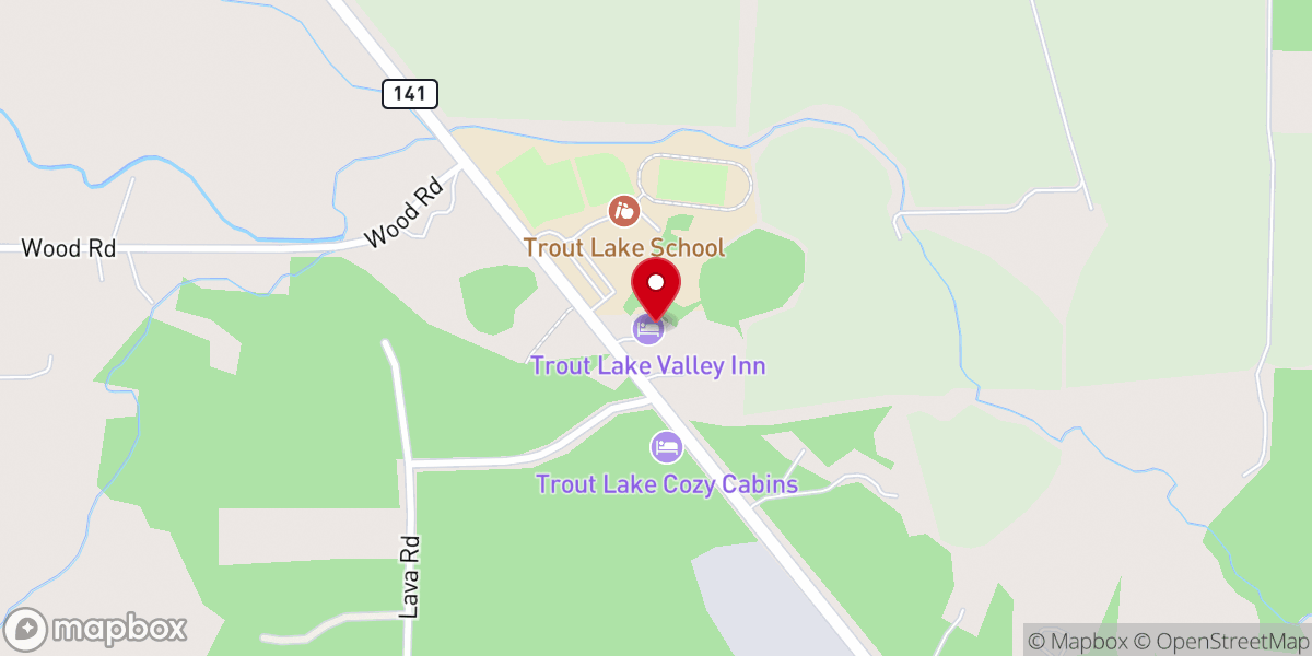 Map showing location of Trout Lake Valley Inn