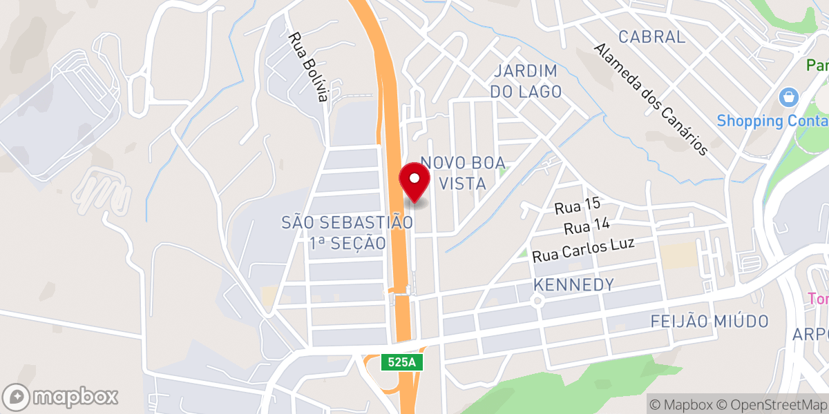 Map showing location of Congregação Cristã no Brasil - Nova Boa Vista - América do Sul - Contagem - MG
