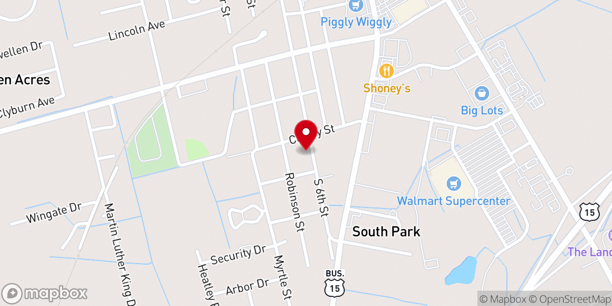 Map showing location of Mt. Calvary AME Church
