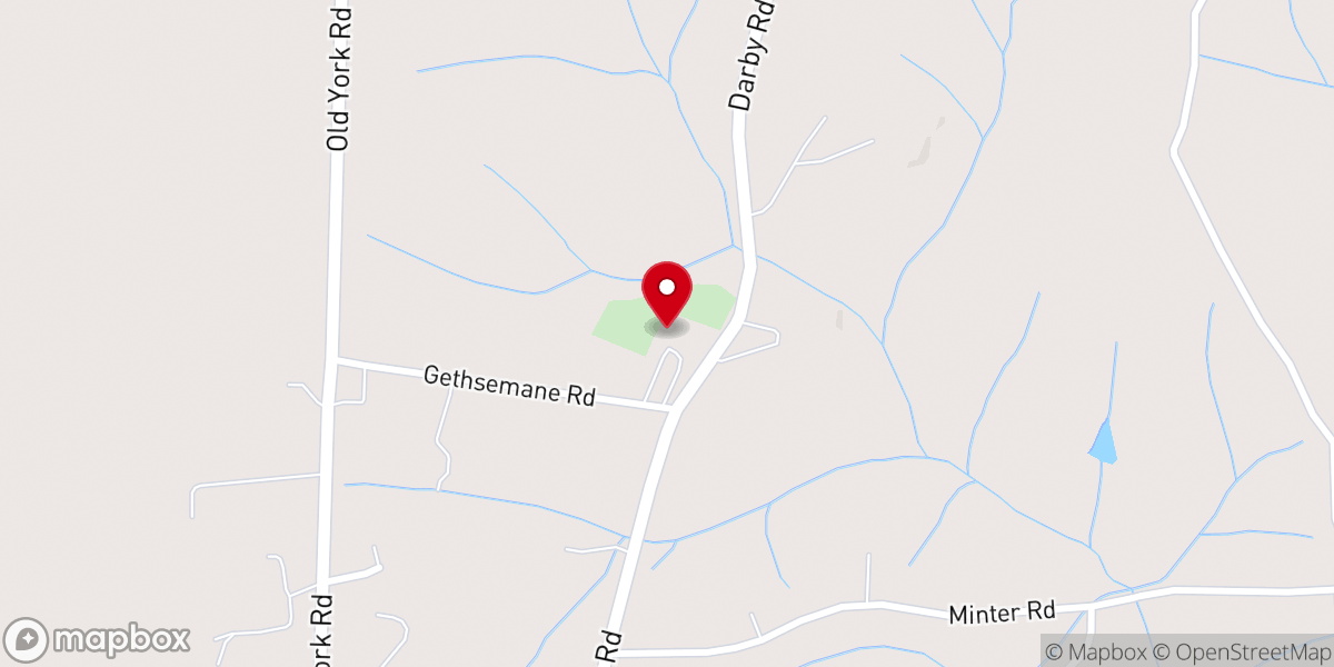 Map showing location of Gethsemane Baptist Church