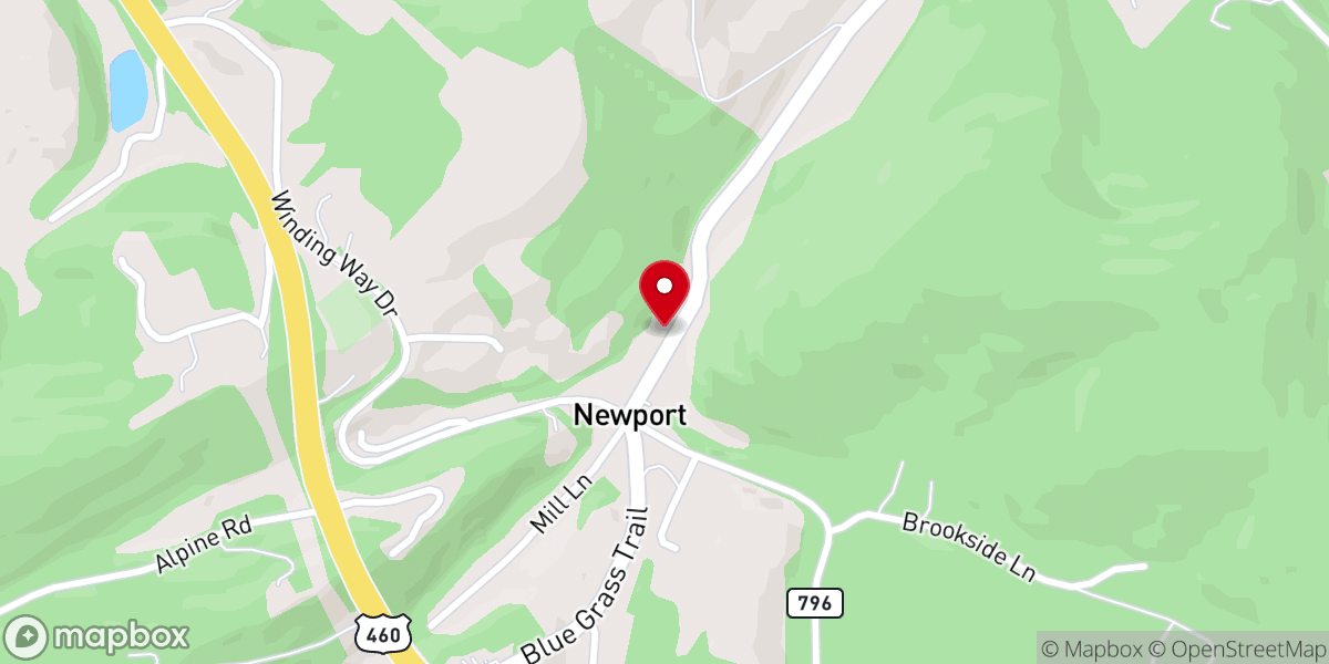 Map showing location of Newport-Mount Olivet United Methodist Church
