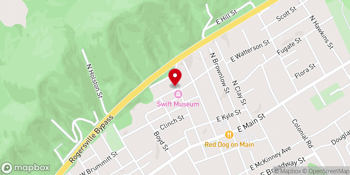 Map showing location of Hasson Street Christian Church
