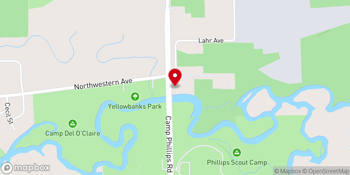 Map showing location of New Day Christian Church