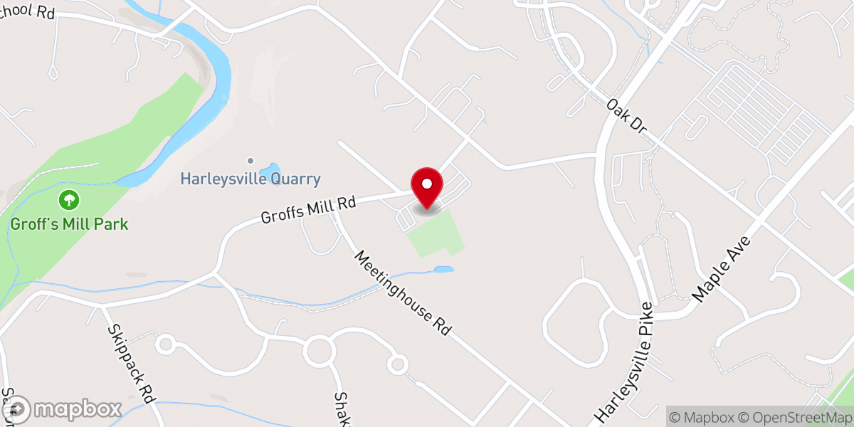Map showing location of Salford Mennonite Church