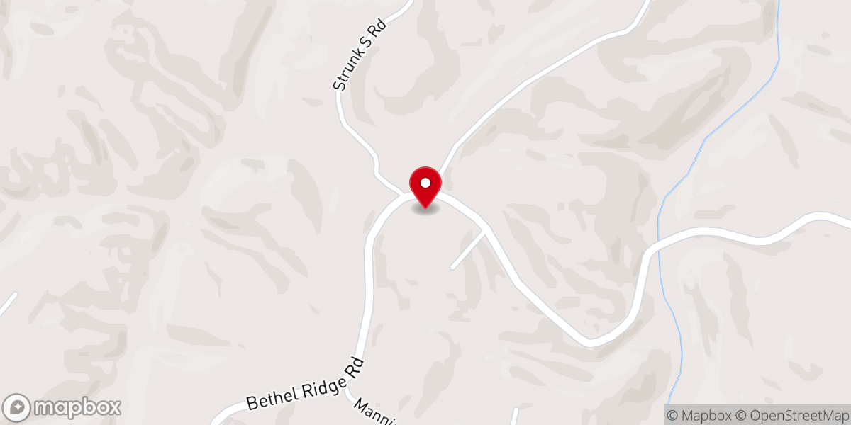 Map showing location of Bethel Missionary Baptist Church
