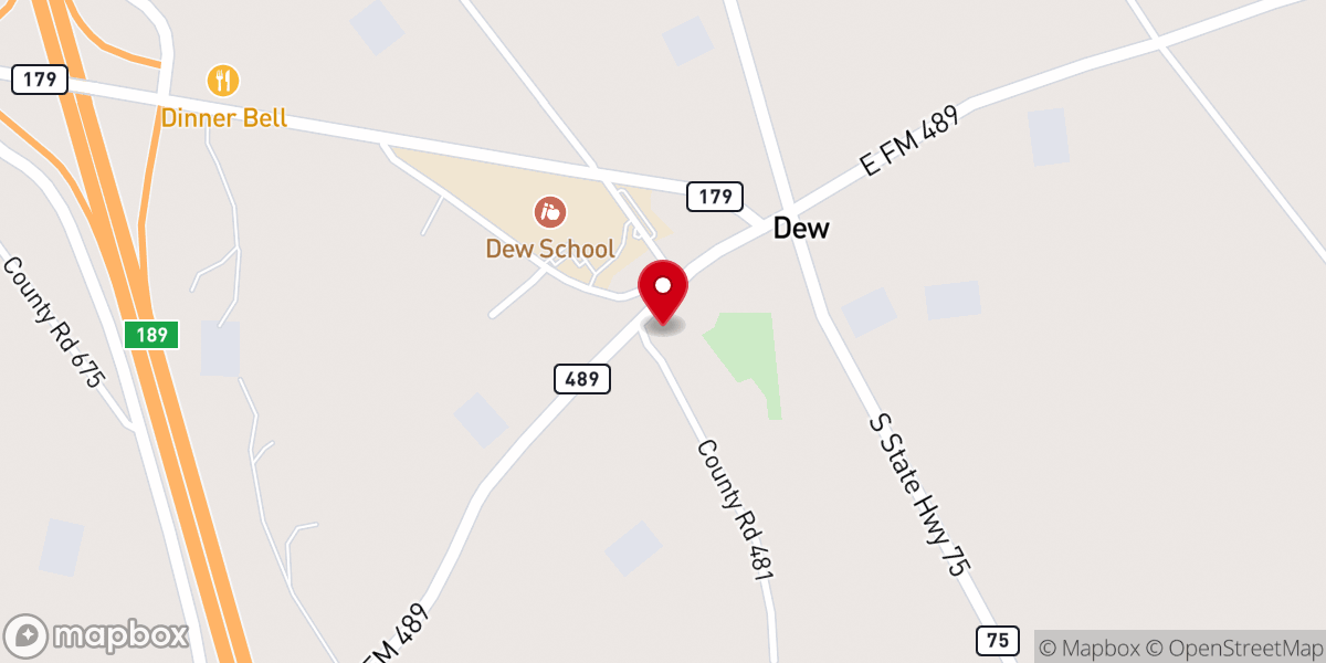Map showing location of Corinth Baptist Church