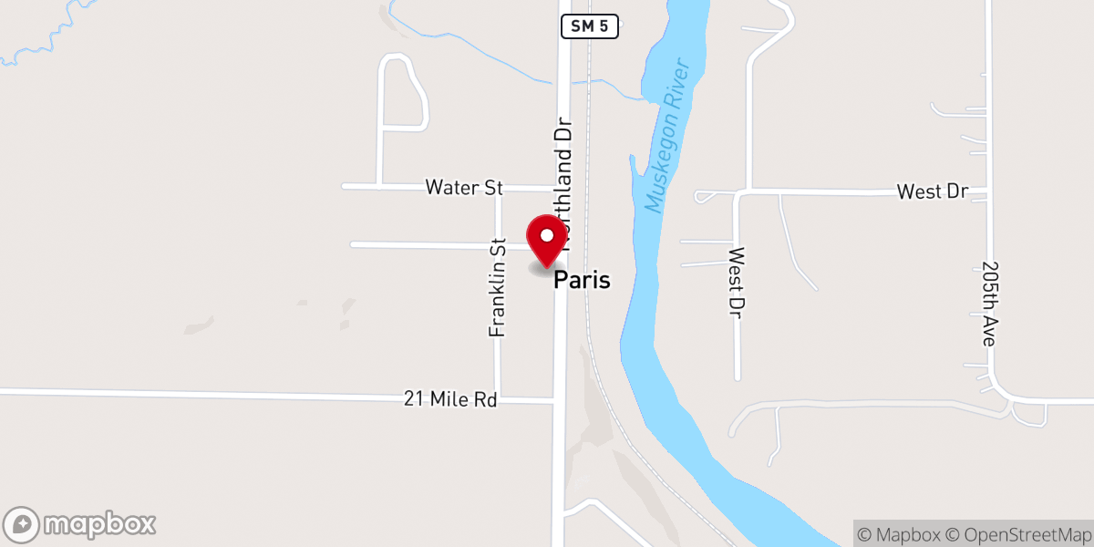 Map showing location of Church of Christ of Big Rapids