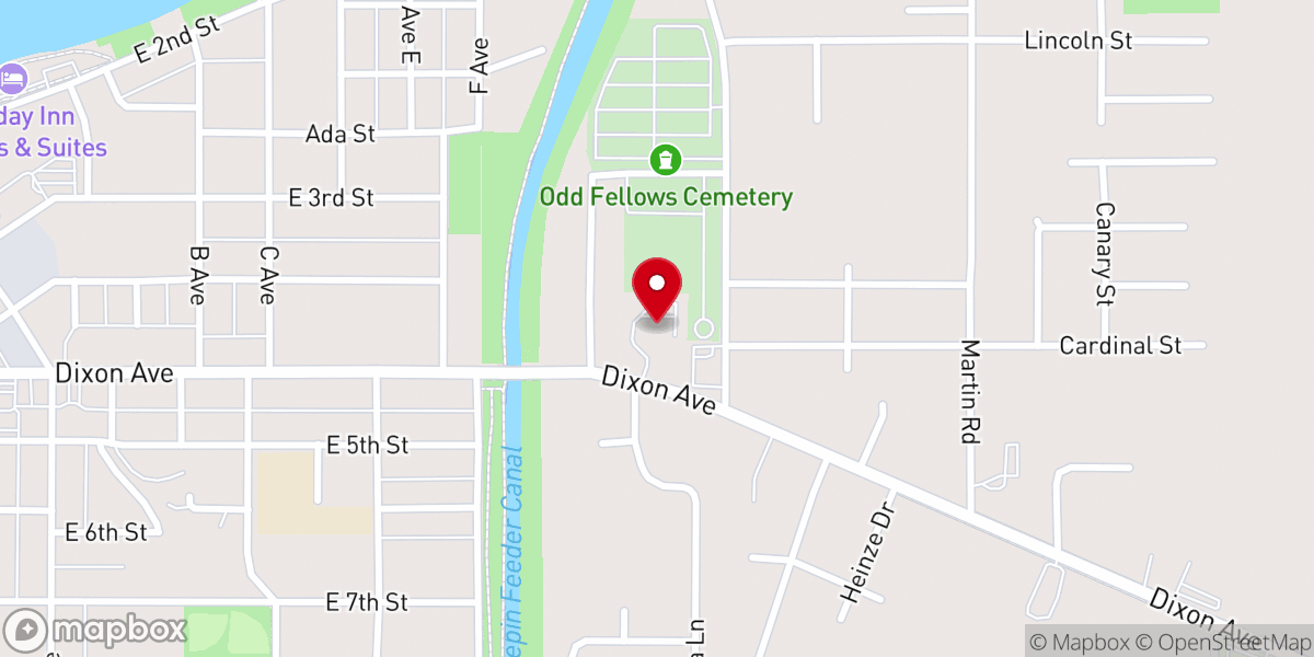 Map showing location of First Congregational Church