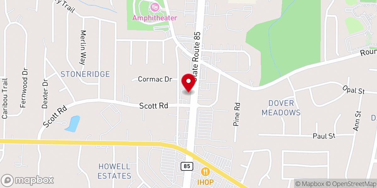 Map showing location of Bethel Missionary Baptist Church