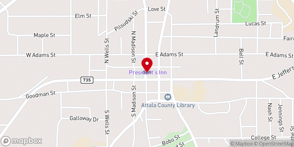 Map showing location of Jason's Southern Table