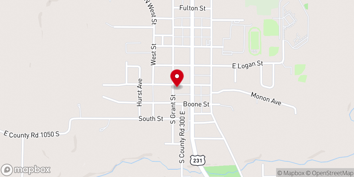Map showing location of Church of the Nazarene