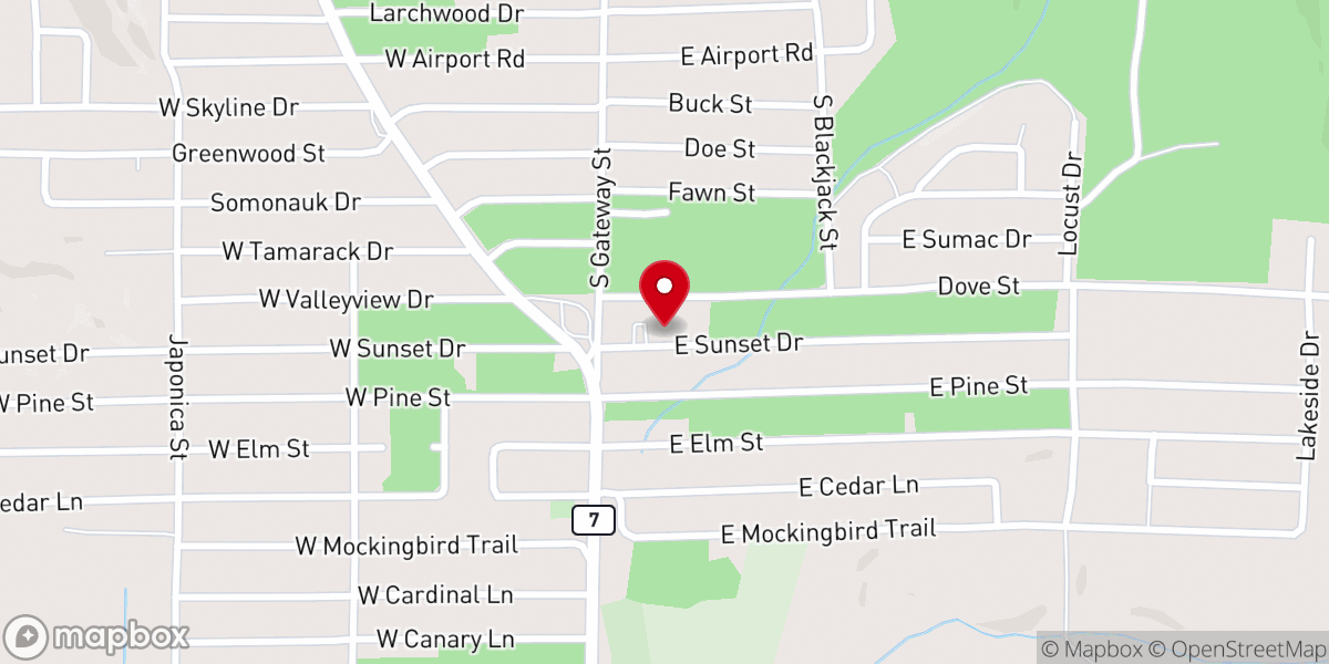 Map showing location of Diamond City United Methodist Church