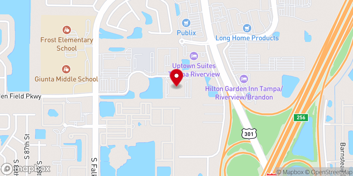 Map showing location of Tampa Florida Temple