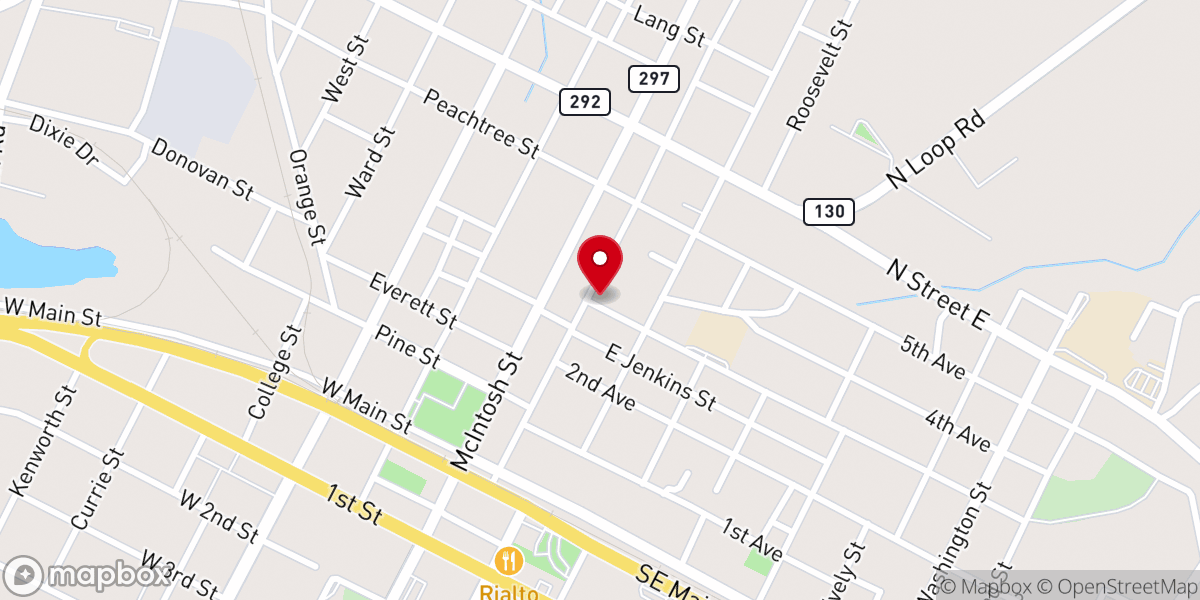 Map showing location of First African Baptist Church