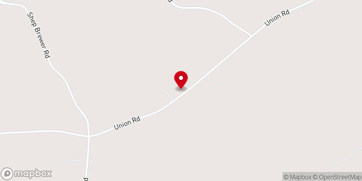 Map showing location of Union Grove Assembly of God