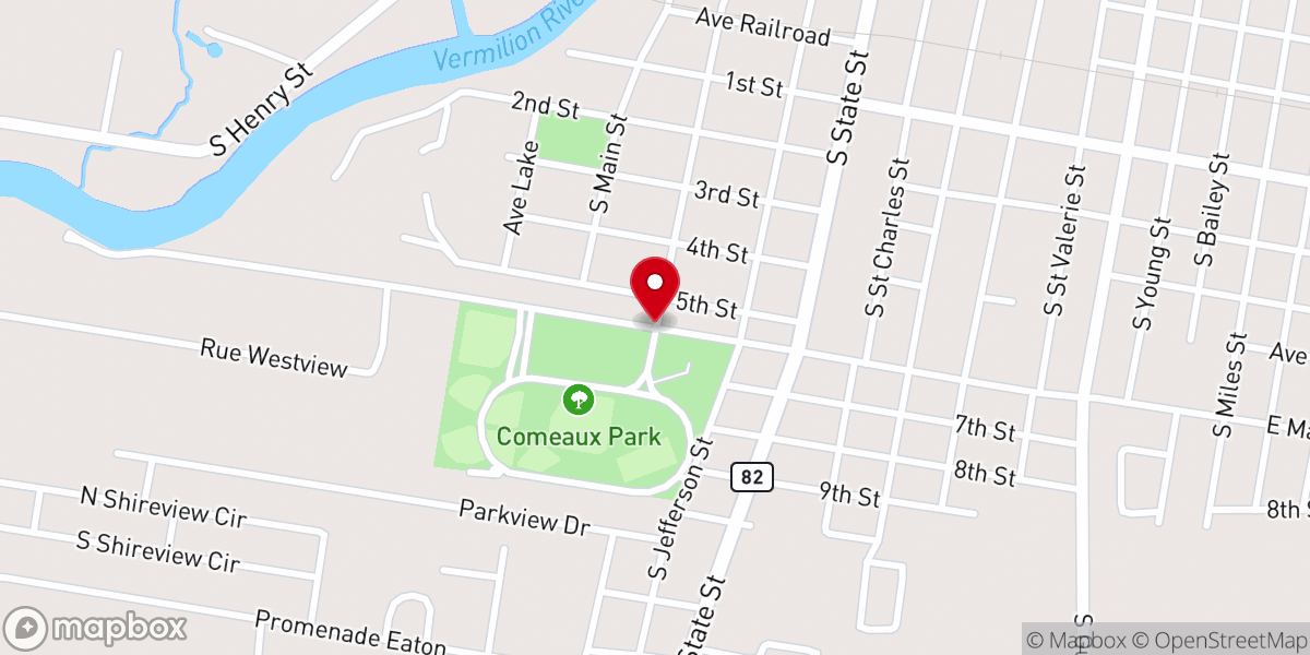 Map showing location of A A Comeaux Parks & Recreation