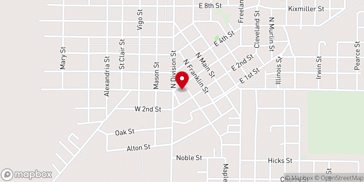 Map showing location of United Methodist Church