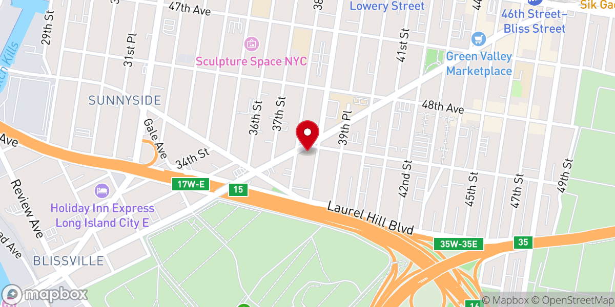 Map showing location of Christ Our Banner Community Church New York