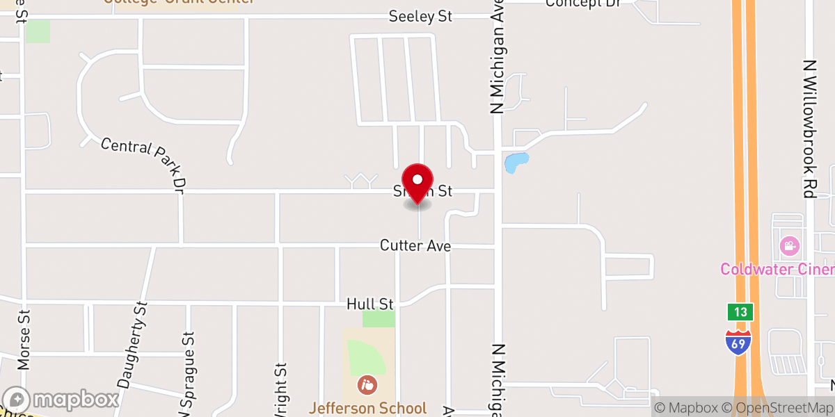 Map showing location of Jesus Name Apostolic Church