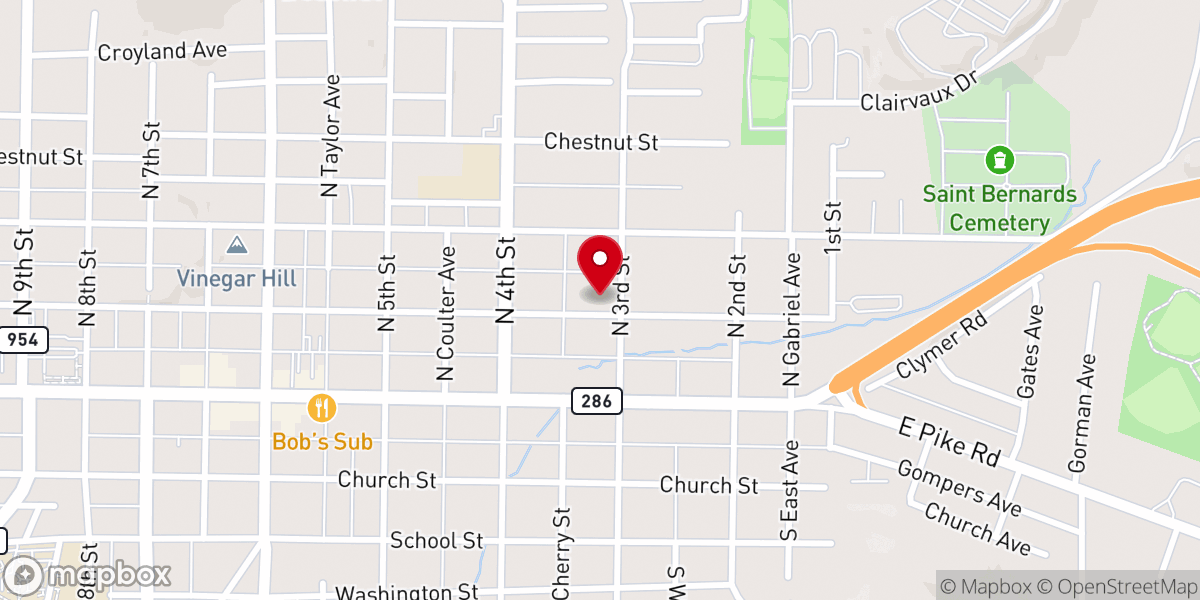 Map showing location of Indiana First Church of the Nazarene