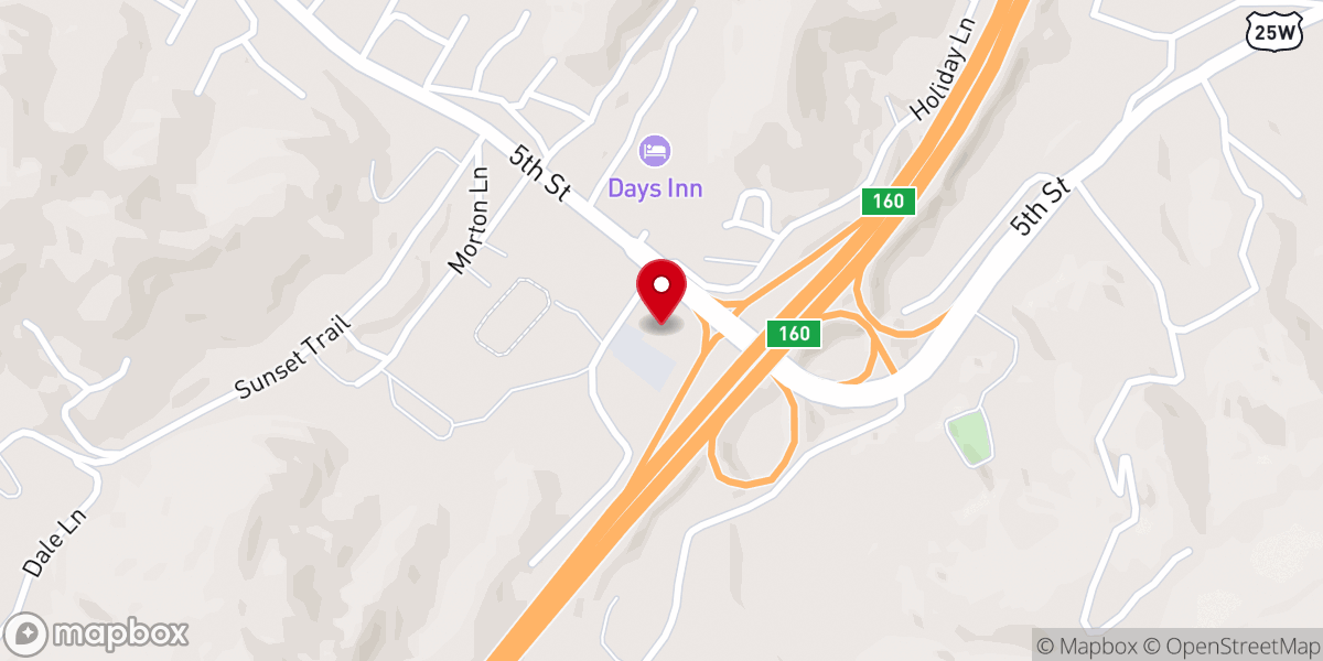 Map showing location of Crouches Creek Baptist Church