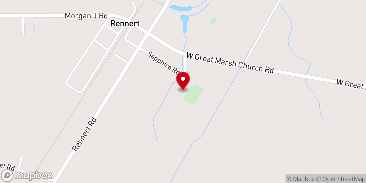 Map showing location of Zion Hill Baptist Church