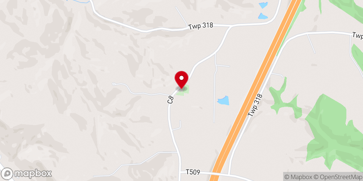 Map showing location of Highland Ridge Community Church