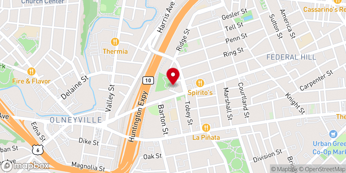 Map showing location of Bell Street Chapel Unitarian Universalist