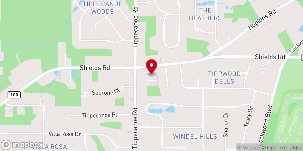 Map showing location of Cavalry Baptist Church