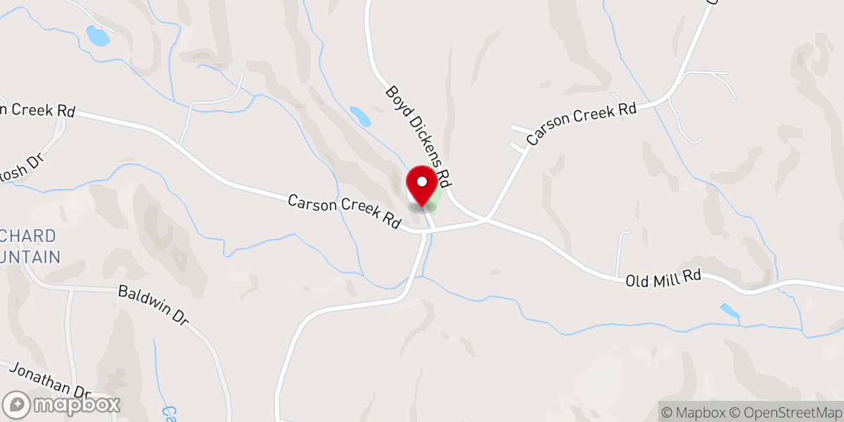 Map showing location of Fisher Gap Primitive Baptist Church