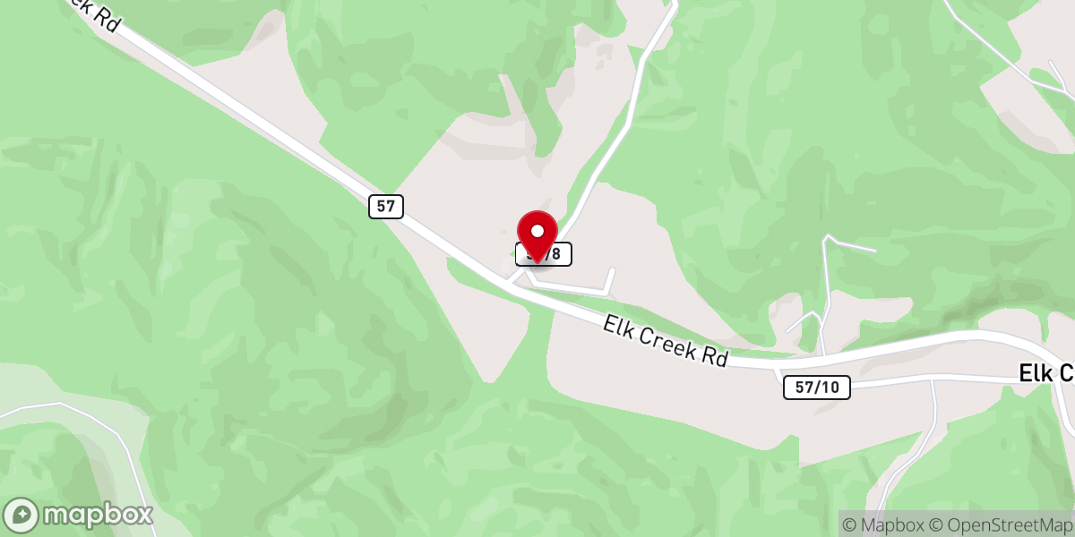 Map showing location of Elk City Church