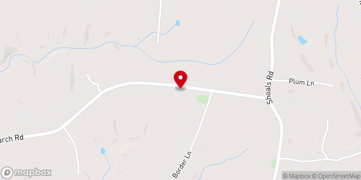 Map showing location of Fairview Church of Shoals