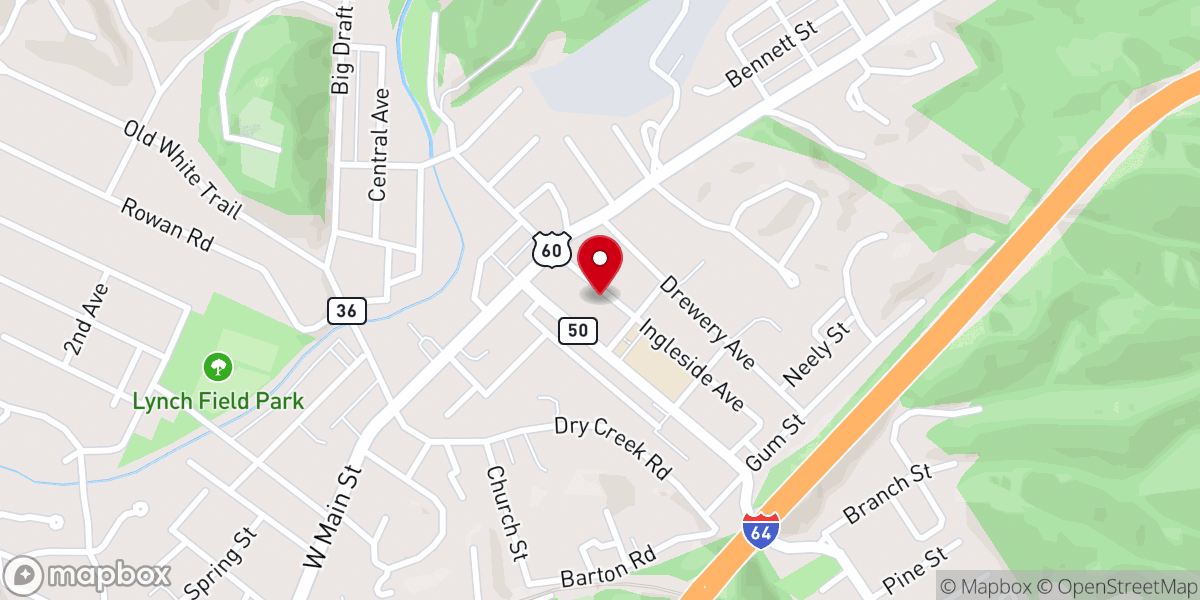 Map showing location of Pentecostal Holiness Church