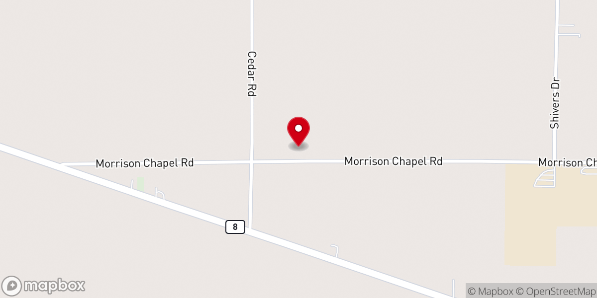 Map showing location of Ward Chapel