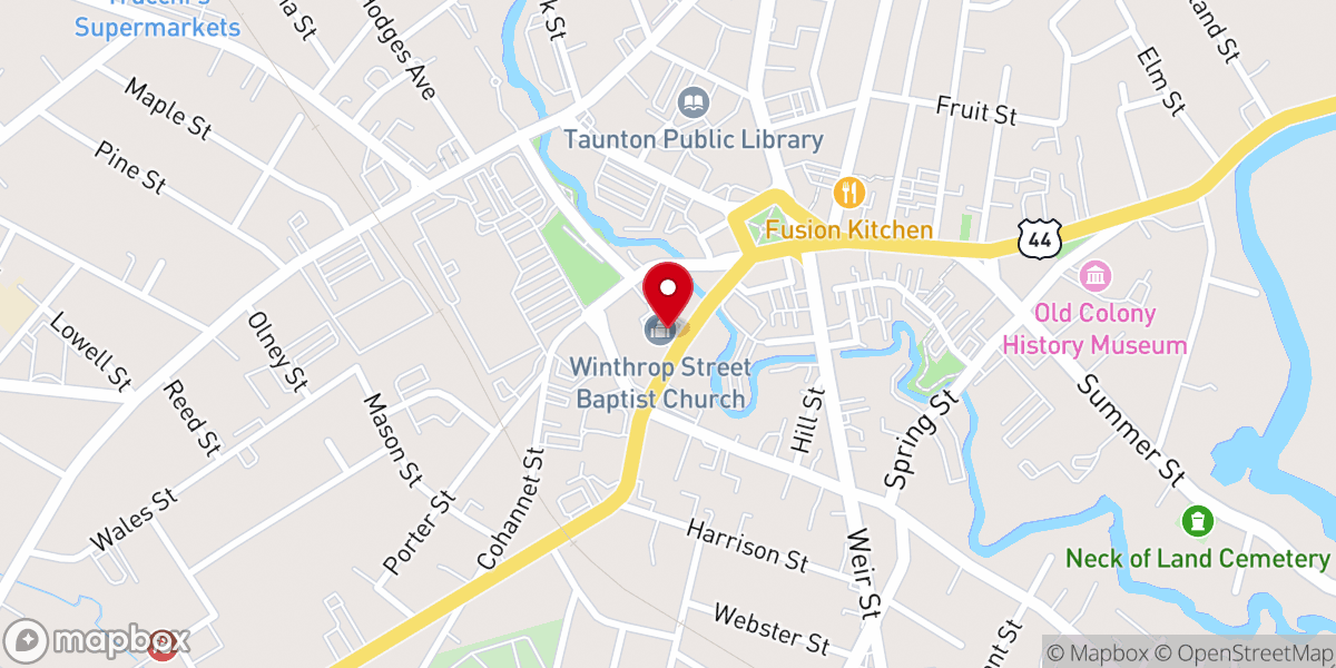 Map showing location of Apostolic Church of Taunton Inc
