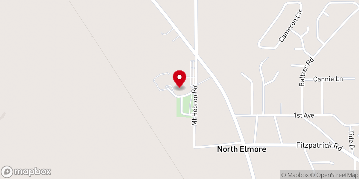 Map showing location of Mount Hebron West Baptist Church