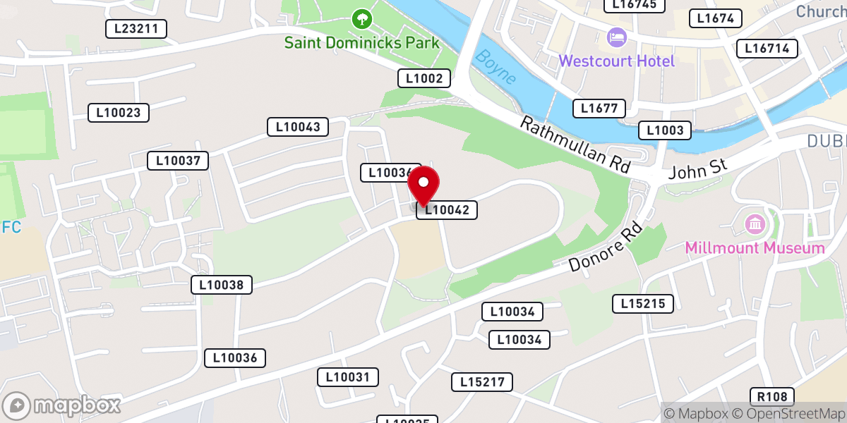 Map showing location of Holy Family Catholic Parish Church