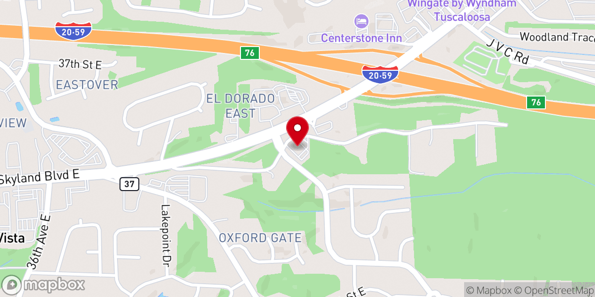 Map showing location of East Pointe Church of Christ