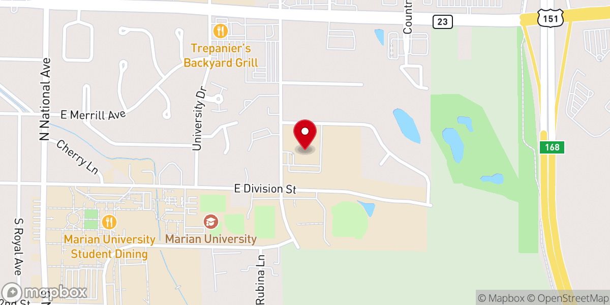 Map showing location of Campus Ministry Center