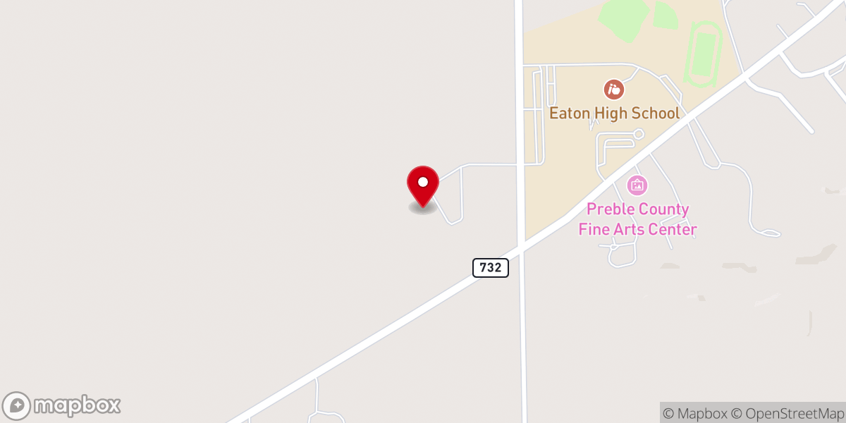 Map showing location of Eaton Community Church