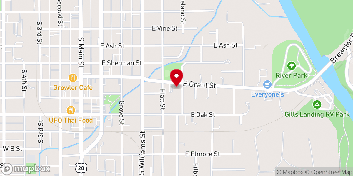 Map showing location of Bethlehem Lutheran Church
