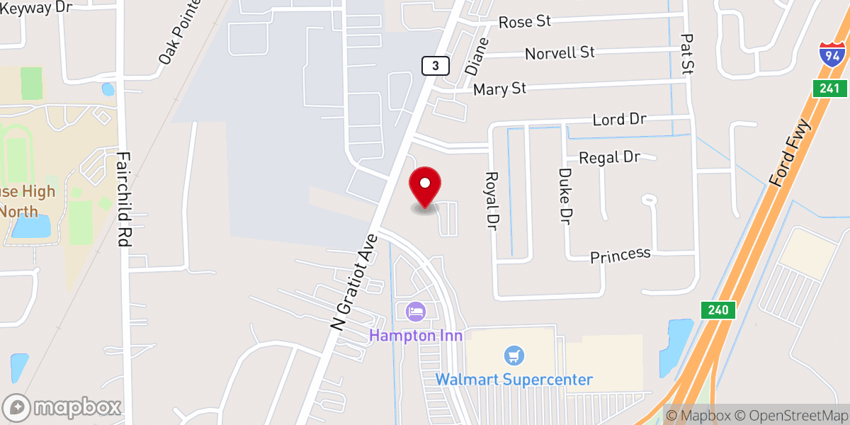 Map showing location of Faith Christian Center