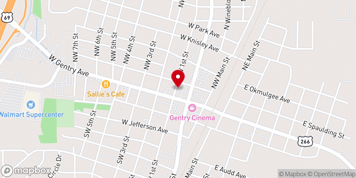 Map showing location of God's Helping Hands ThriftStore