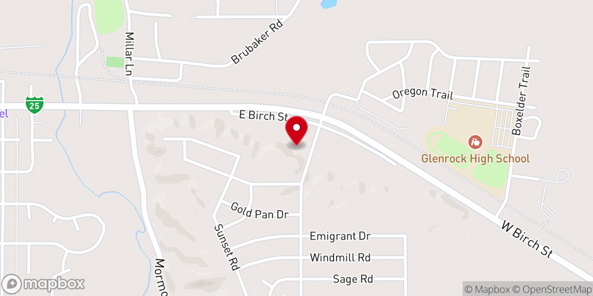 Map showing location of Glenrock First Southern Baptist Chapel
