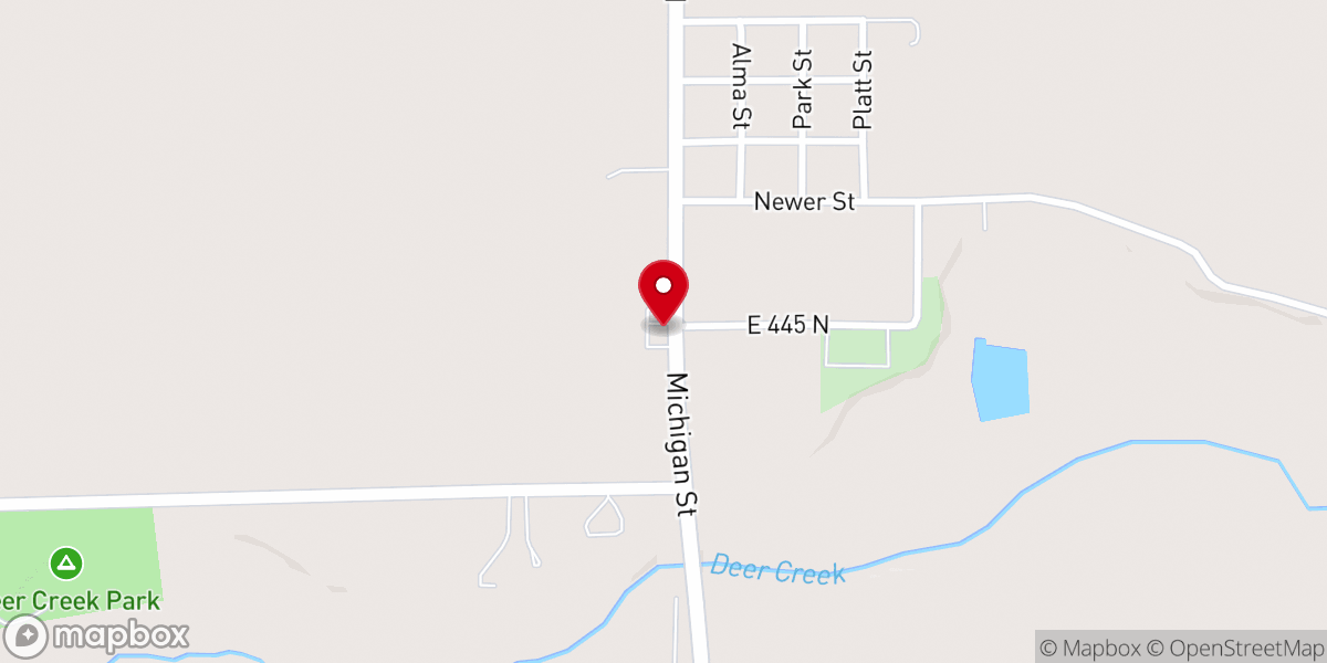 Map showing location of Deer Creek Presbyterian Church
